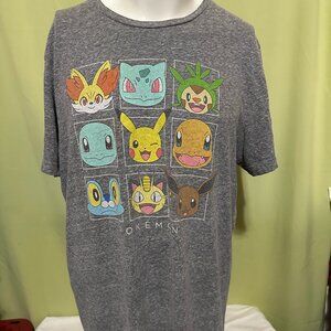 Pokémon 2016 Pikachu Charizard Men's Gray T Shirt Size XL Cotton Polyester Garde